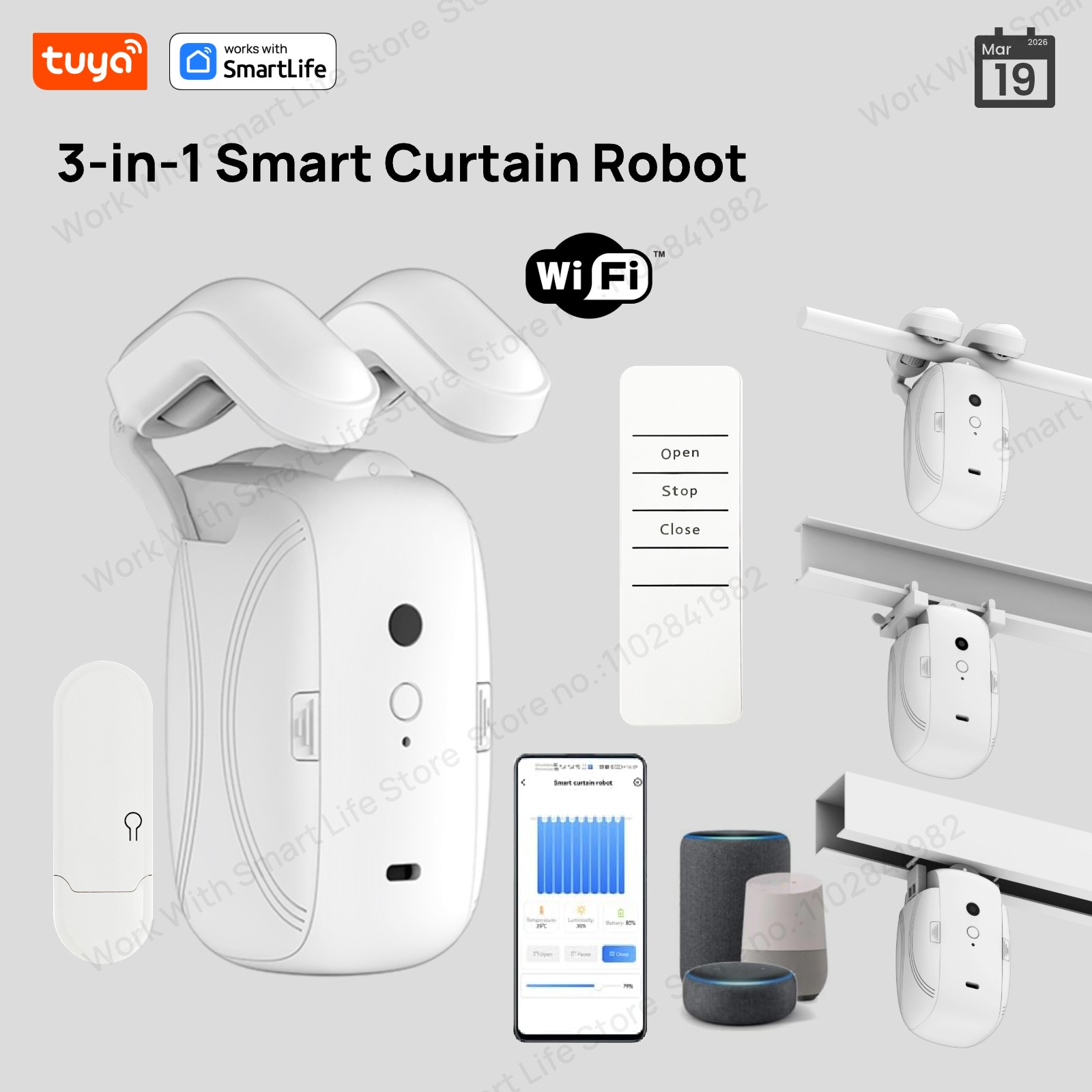 Smart Home Hub - 1/2PCS Tuya Smart WiFi Curtain Robot