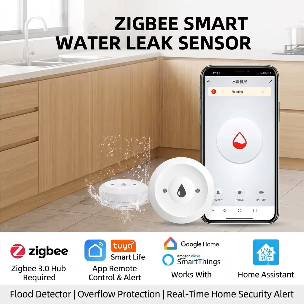 Smart Home Zigbee 3.0 - ZigBee 3.0 Smart Water Leak Sensor