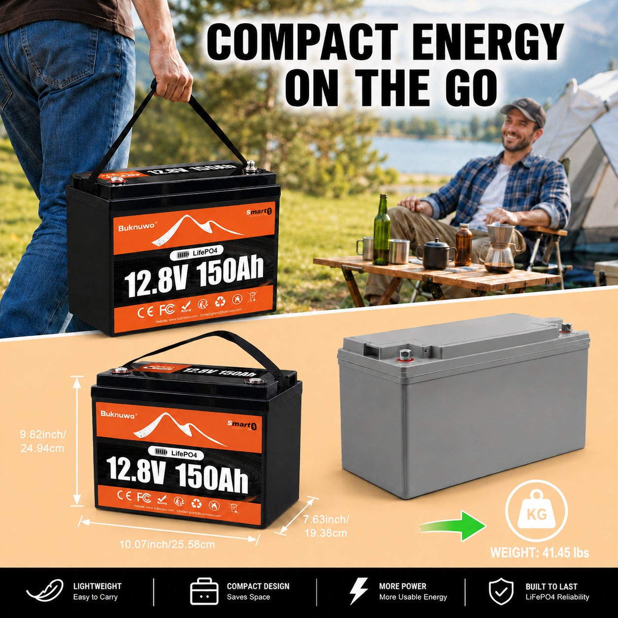 Buknuwo Smart 12V/12.8V 150Ah  - đánh giá và giá Smart Home Energy