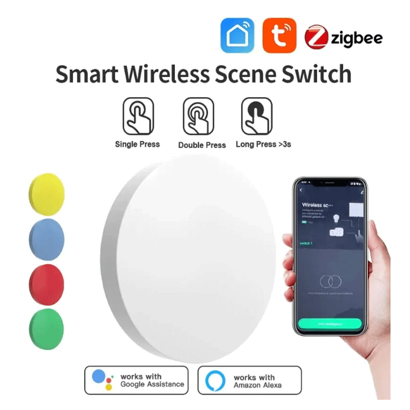 Tuya ZigBee Smart Wireless But - đánh giá và giá Smart Home Google Assistant