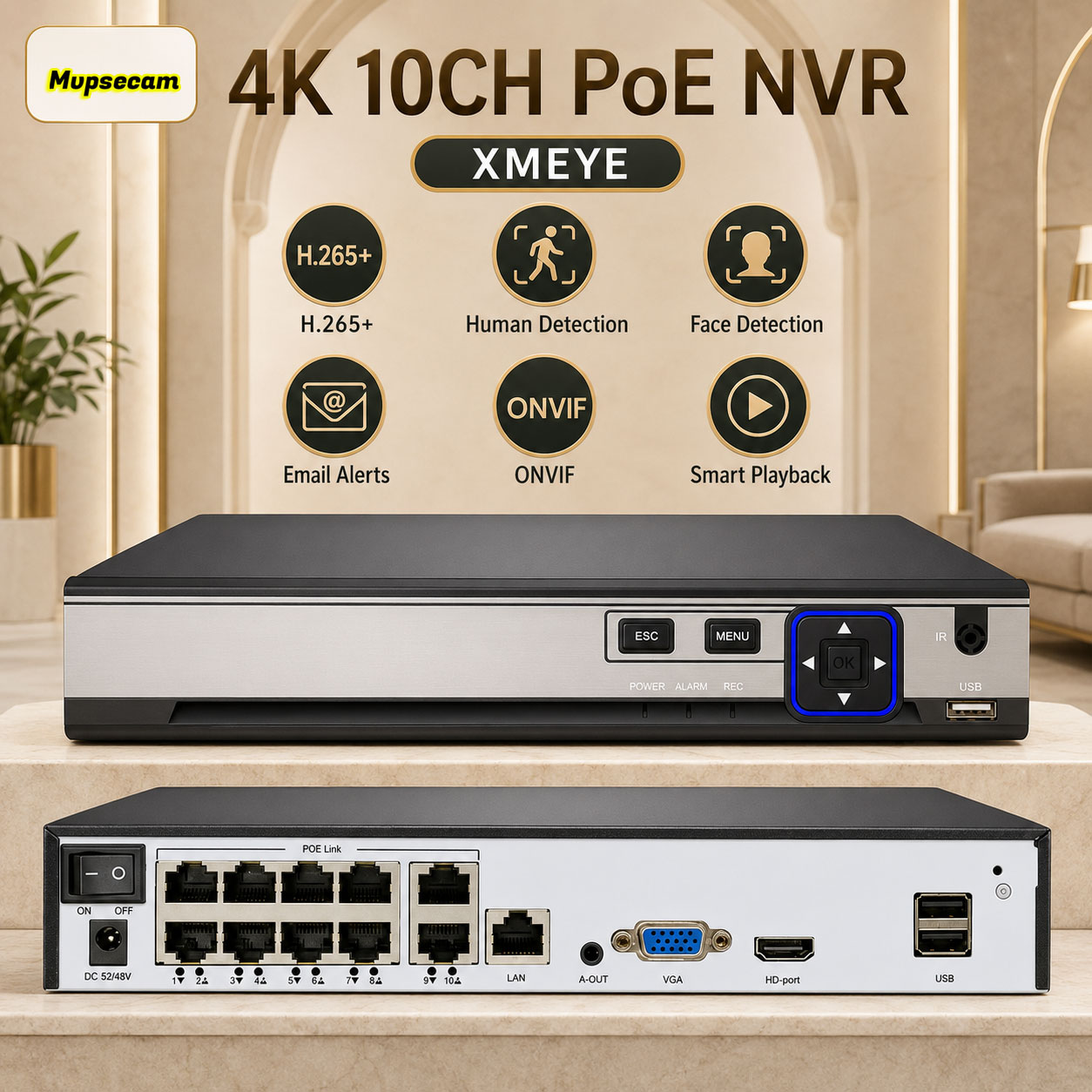 POE NVR XMEYE 10CH 8 Channel 4 - đánh giá và giá Security Ip Camera