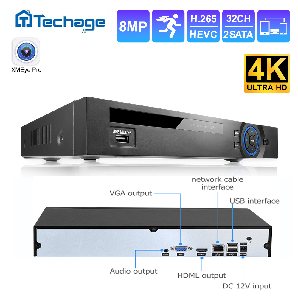 Techage UHD H.265 36CH NVR Net - đánh giá và giá Security Ip Camera