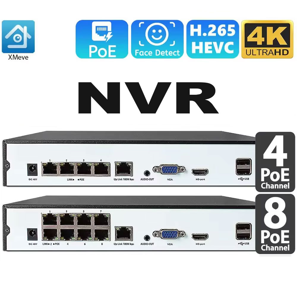 4CH 8CH 48v POE 4K NVR Onvif H - đánh giá và giá Security Ip Camera