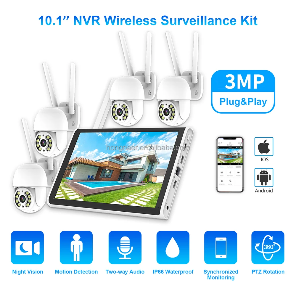 2026 Hongnaer 3MP 4 Channel Wi - đánh giá và giá Security Ip Camera