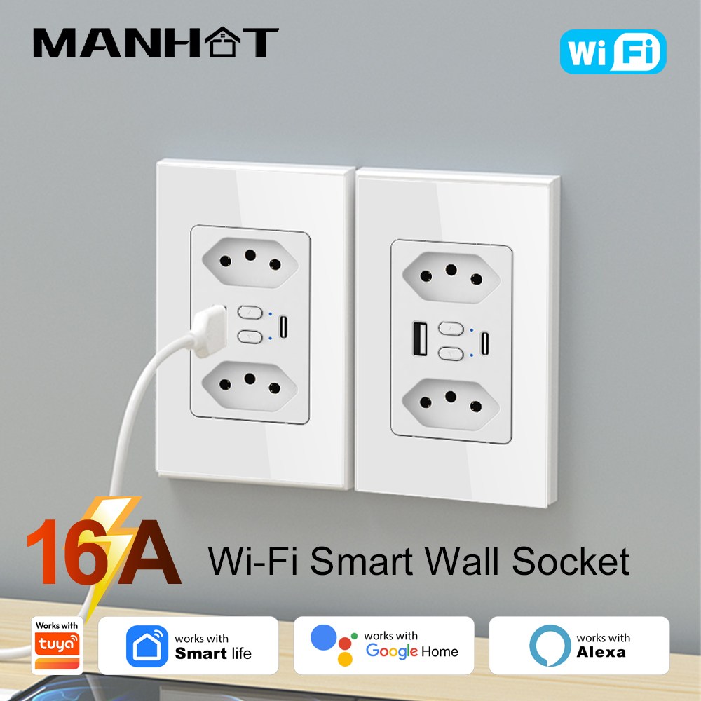 MANHOT Wifi Smart Brazil Socke - đánh giá và giá Smart Home Google Assistant