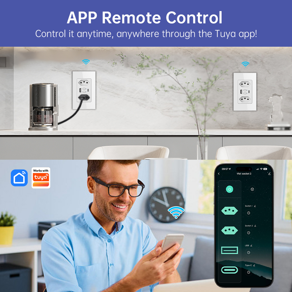 MANHOT Wifi Smart Brazil Socke - đánh giá và giá Smart Home Google Assistant