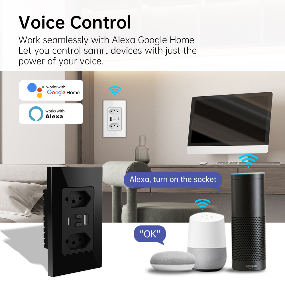 MANHOT Wifi Smart Brazil Socke - đánh giá và giá Smart Home Google Assistant