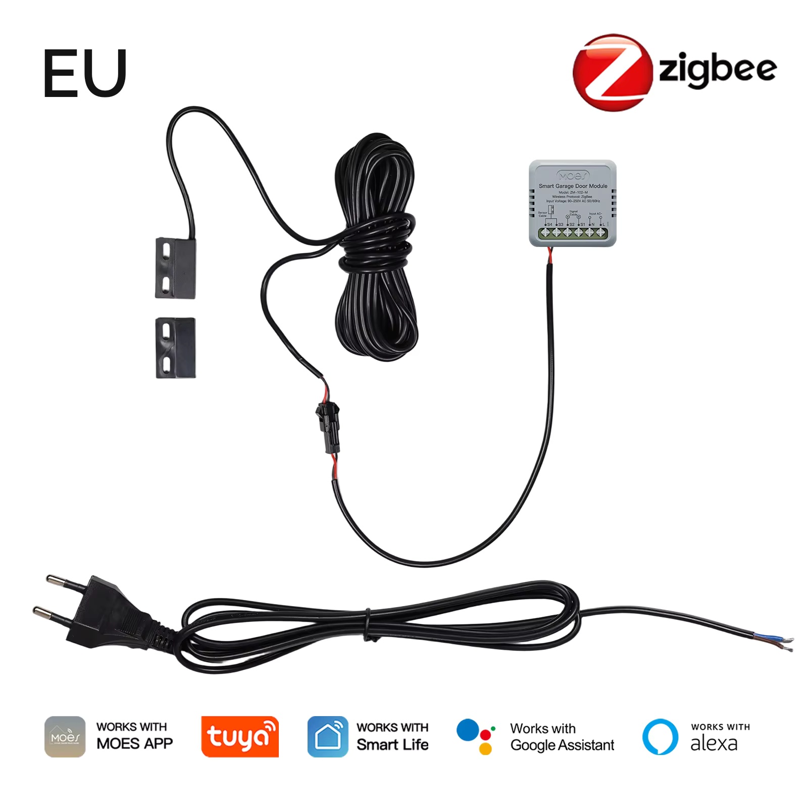 MOES Zigbee Garage Door Contro - đánh giá và giá Smart Home Google Assistant