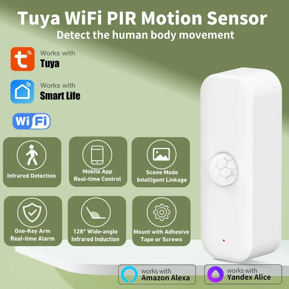Tuya WiFI Motion Sensor PIR Sm - đánh giá và giá Smart Home Google Assistant